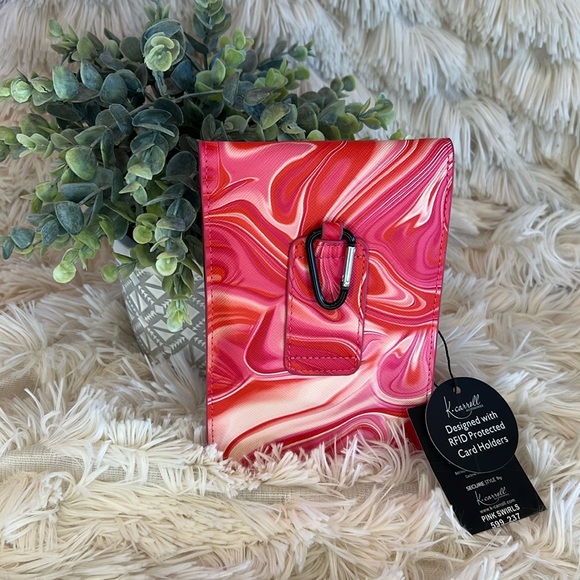 K. Carroll Pink Swirls Crossbody with RFID Protected Card Slots - Picture 2 of 11